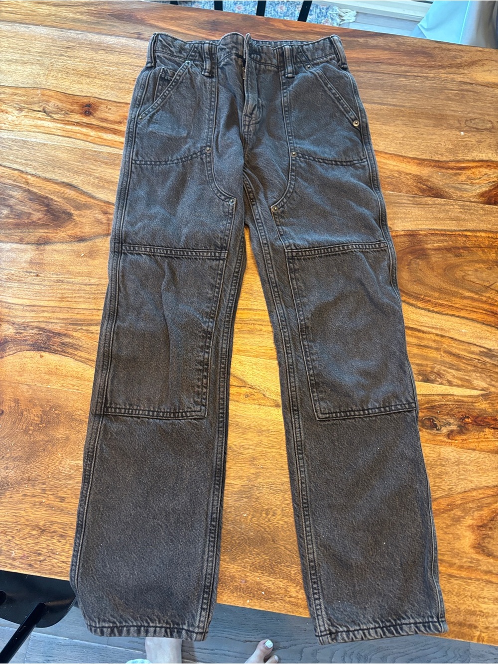 GAP Kids Black Straight-Leg Patch Pocket Jeans